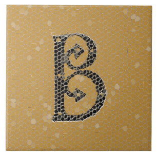 Antieke monogram Letter B Ceramics Tegeltje