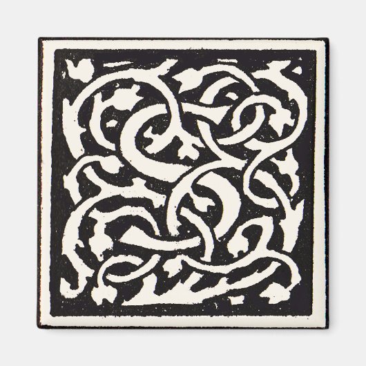 Antieke Monogram S in Art Nouveau-stijl Letter Magneet (Voorkant)
