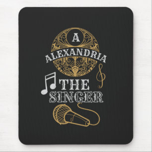 Antieke monogram zanger grappige muziek microfoon muismat