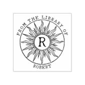 Antieke monogram zon uit de bibliotheek van 	rubberstempel (Afrduk)