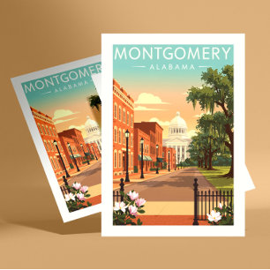Antieke Montgomery Alabama Briefkaart