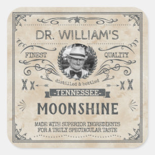 Antieke Moonshine Hillbilly Medische Middelen Aang Vierkante Sticker