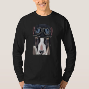 Antieke motorhelm Miniatuur Bull Terrier T-shirt