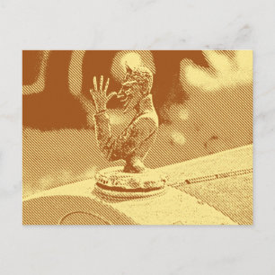 Antieke motorkapornament ansichtkaart briefkaart