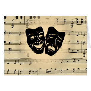 Antieke muziek- en theater maskers leeg van binnen