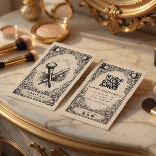 Antieke Mystieke Visagist Tarot Stijl Visitekaartje