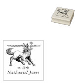 Antieke mythische boek ex libris naam boekplaat 	rubberstempel (Gestempeld)