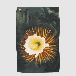 Antieke Nachtbloeiende Cereus Gotische Kunst Golfhanddoek