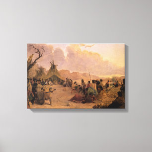 Antieke Native American, Medicijndans door Eastman Canvas Afdruk
