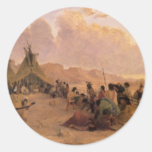 Antieke Native American, Medicijndans door Eastman Ronde Sticker