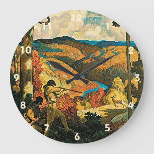Antieke NC Wyeth-reisposter, In Old Kentucky Grote Klok