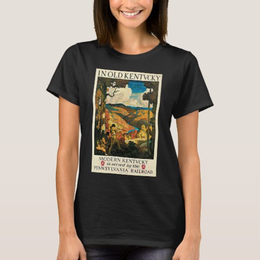 Antieke NC Wyeth-reisposter, In Old Kentucky T-shirt (Voorkant)