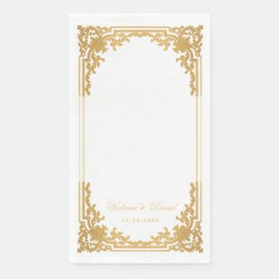 Antieke nep gouden bruiloft Elegant Schrijfschrift Servet