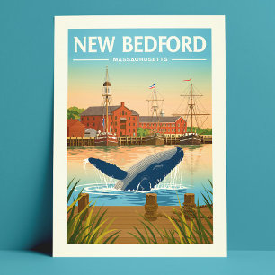Antieke New Bedford Massachusetts Briefkaart