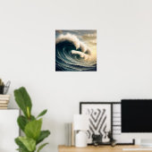 Antieke oceaangolven poster (Thuiskantoor)