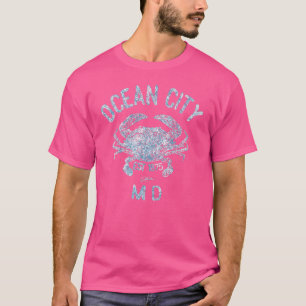 Antieke Ocean City Maryland Chesapeake Blauwe Krab T-shirt