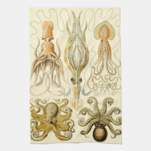 Antieke Octopus Inktvis Gamochonia door Ernst Haec Theedoek