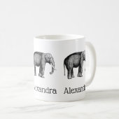 Antieke Olifant Tekening Koffiemok (Voorkant rechts)