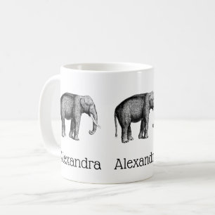 Antieke Olifant Tekening Koffiemok