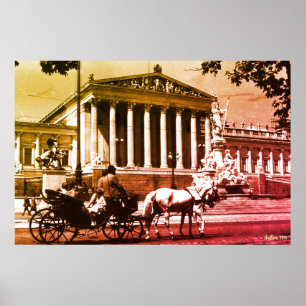 Antieke Oostenrijk Wenen parlement Poster