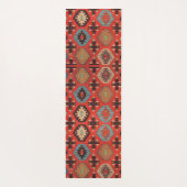 Antieke Oriëntaalse Oranje Rode Koerdische Kilim Yogamat (Achterkant)