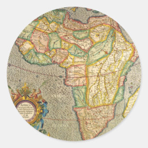 Antieke Oude Wereld Gerardus Mercator Kaart van Af Ronde Sticker