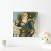 Antieke Oude Wereld Kerstman Vierkante Klok (Huis)