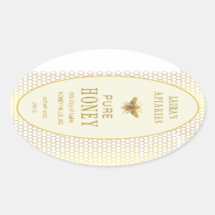 Antieke ovale honingbij-Queenline-imker-etiket Sticker