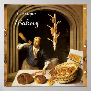 ANTIEKE OVEN BACKER, BAKKERIJ BROOD WINKEL POSTER