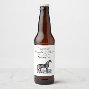 Antieke Paard Staand Bier Etiket