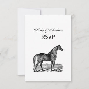Antieke Paard Staand RSVP Kaartje