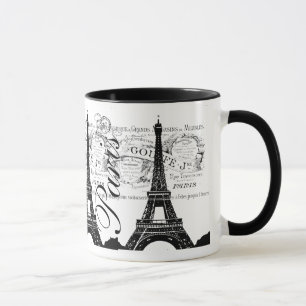 Antieke Paris & Eiffeltoren Label Mok