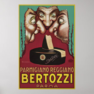 Antieke Parmigiano Reggiano Bertozzi Reclame Poster