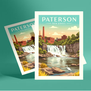 Antieke Paterson New Jersey Briefkaart