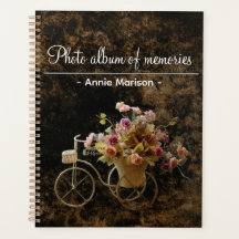 Antieke patroonmap met afbeelding van fiets met bl