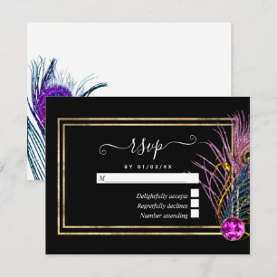 Antieke Pauw RSVP Kaart