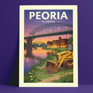 Antieke Peoria Illinois Briefkaart