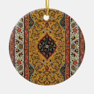 Antieke Perzische Rijke Tapijt Elegante Vloerkleed Keramisch Ornament