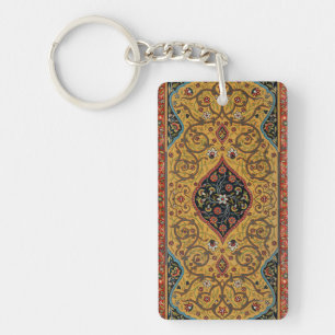 Antieke Perzische Rijke Tapijt Elegante Vloerkleed Sleutelhanger