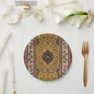 Antieke Perzische Tapijt Elegant Ontwerp Papieren Bordje