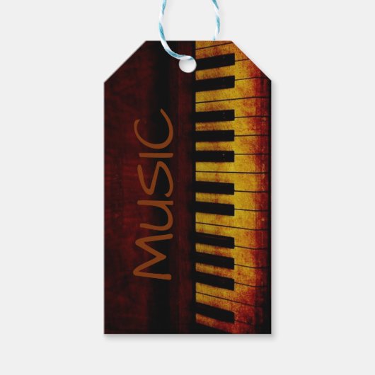Antieke Piano Cadeaubijsluiter Cadeaulabel (Voorkant)