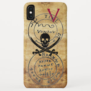 ANTIEKE PIRATEN SCHATKAART, SCHEDEL EN ZWAARDEN iPhone XS MAX HOESJE