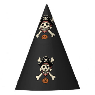 Antieke Piratenhond Halloween Schedel Kruis Botten Feesthoedjes