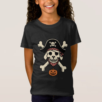 Antieke Piratenhond Halloween Schedel Kruisbeender T-shirt