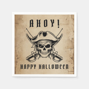 Antieke Piratenschedel Halloweenfeest  Servet