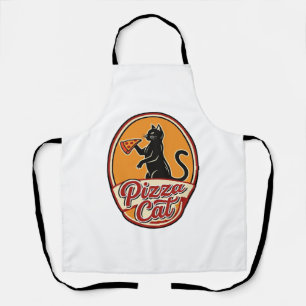 Antieke Pizza Kat Retro Grappige Kat Liefhebber De Schort
