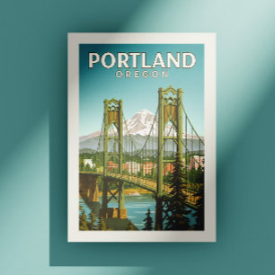 Antieke Portland Oregon Briefkaart