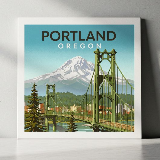 Antieke Portland Oregon Tegeltje