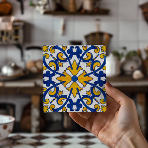 Antieke Portugese Azulejo-drinkviltje  Tegeltje