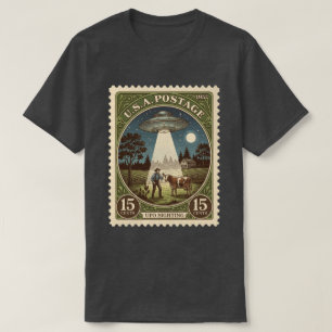 Antieke Postzegel UFO T-shirt